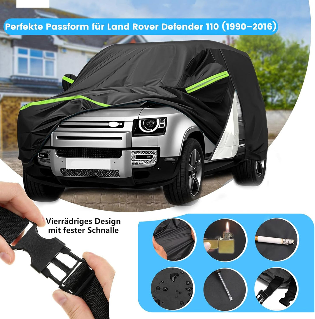 Autoabdeckung für Land Rover Defender 110(1990–2016), Linke Tür mit Reissverschluss,Dupont Oxford Pl
