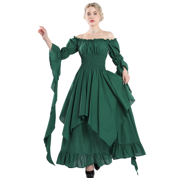 Fiamll Viktorianisches Kleid Renaissance Kostüm Frauen Gothic Hexenkleid Mittelalterliches Hochzeits