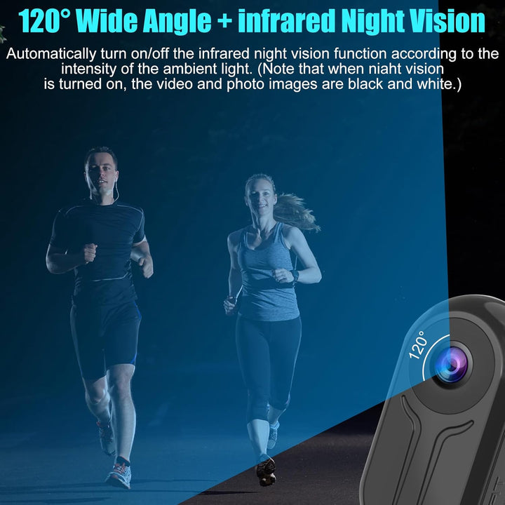 OBEST 360 Action Kamera und 128GB Karte, Mini Action Cam Bodycam Körperkamera mit Display, Magnet Mo