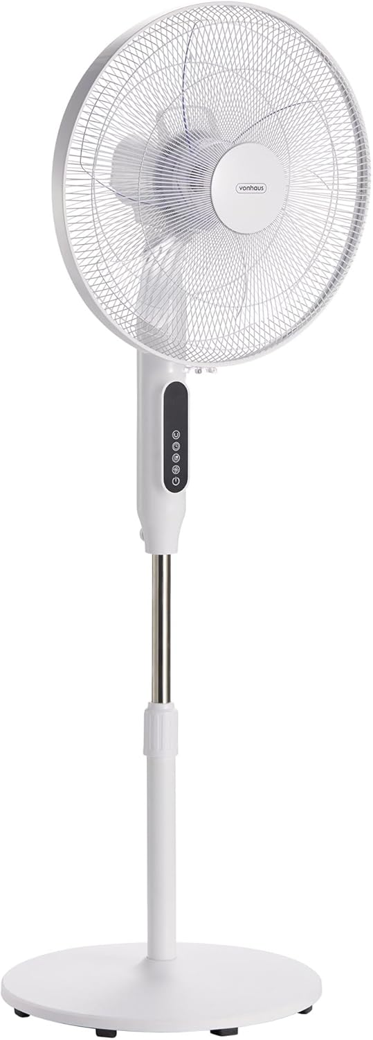 VonHaus 42 cm Standventilator – Ventilator Leise mit Ferbedienung, 24 Geschwindigkeiten, 3 Modi, 15-
