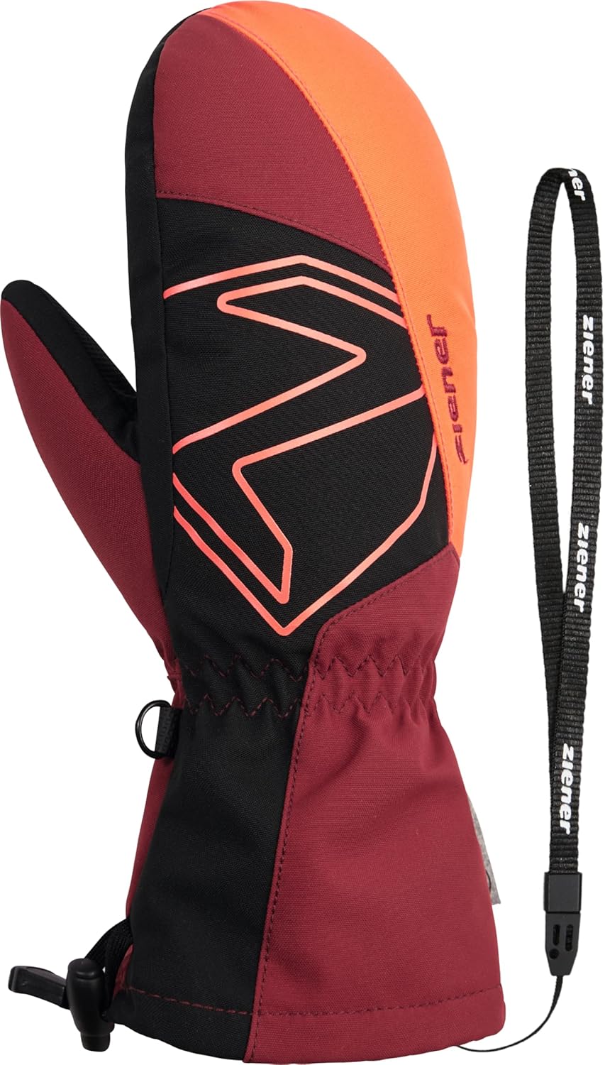 Ziener Kinder Lavalino Ski-Fäustling/Wintersport | wasserdicht, extra warm, Wolle 3 Red Cabin, 3 Red