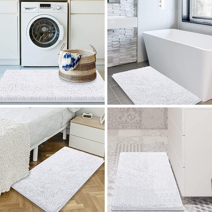 Homaxy rutschfeste Badematte Chenille Badezimmerteppich Mikrofaser Badteppich Saugfähige Hochflor Ba