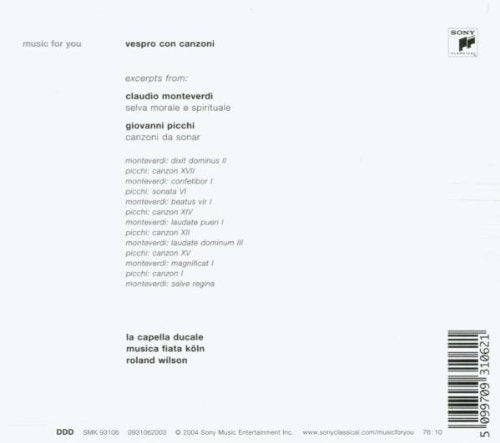 Vespro Con Canzoni: selva morale e spirituale, Audio-CD