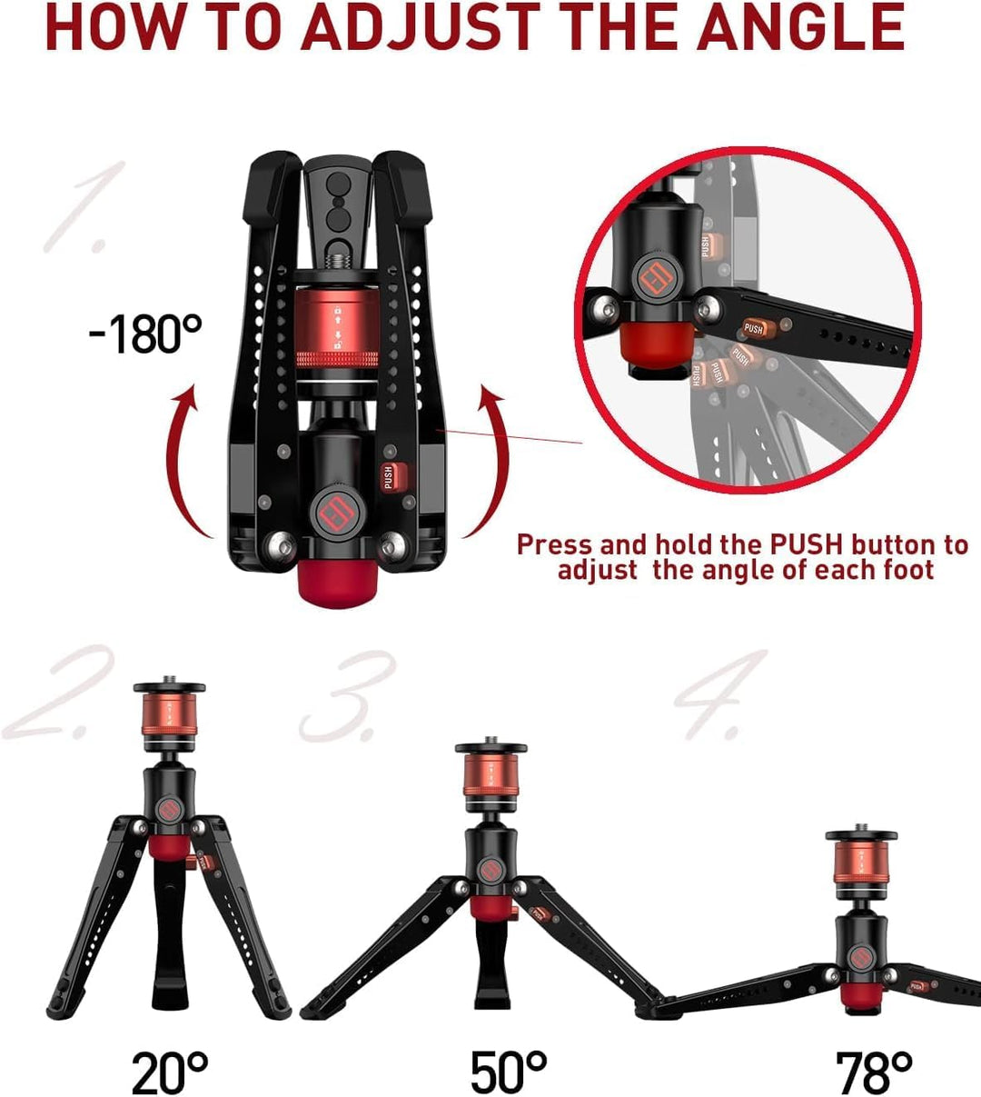 IFOOTAGE Mini Stativ für Kamera,Mini Kamerastativ,Handy Stativ mit Aluminium,Tischstativ für Fotogra