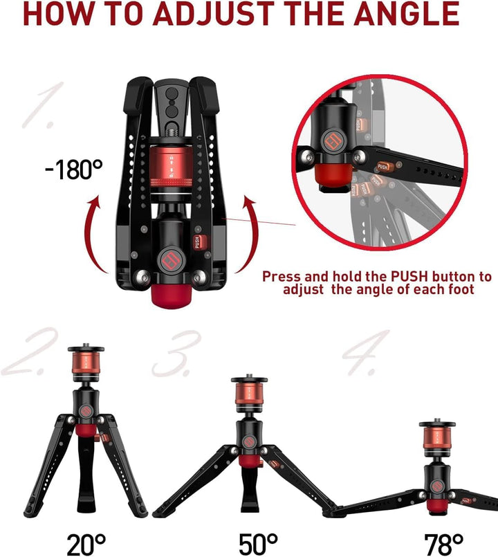 IFOOTAGE Mini Stativ für Kamera,Mini Kamerastativ,Handy Stativ mit Aluminium,Tischstativ für Fotogra