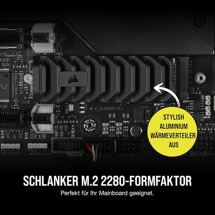 Corsair MP600 PRO XT 2 TB Gen4 PCIe x4 NVMe M.2 SSD (Sequenziellen Lesegeschwindigkeitenvon bis zu 7