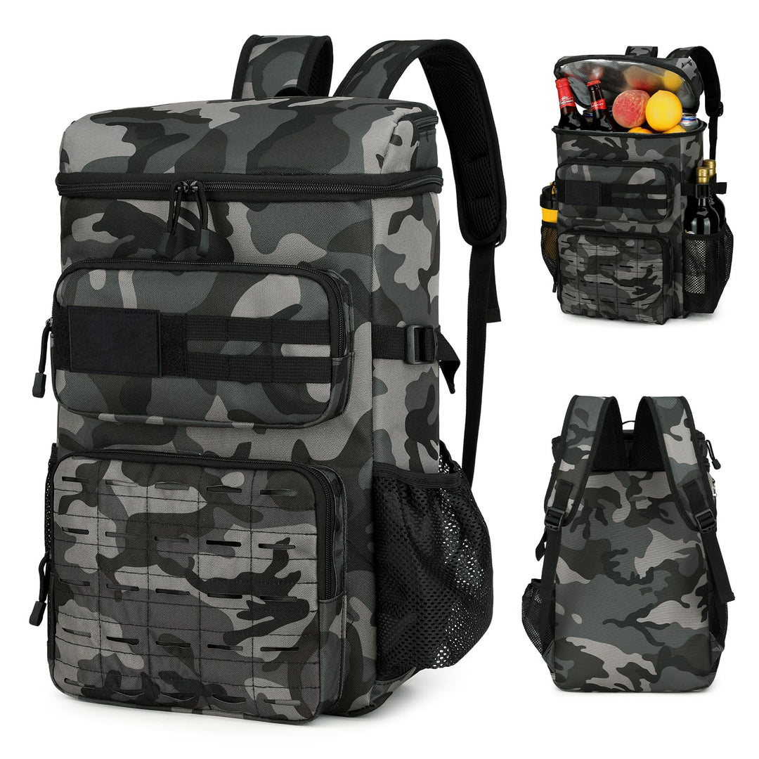 Taktischer Kühlrucksack, 30L Isoliert und Auslaufsicher Rucksack Kühler für 30 Dosen, Tragbare Weich