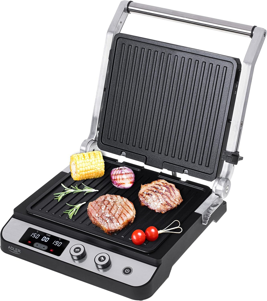 Adler AD 3059 Elektrischer Grill 2 in 1 Elektrogrill mit Kontaktgrill und Tischgrill Funktion 3000W