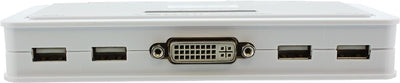 InLine 61614I KVM Switch, 4-fach, DVI-D, USB, mit Audio, integr. Kabel