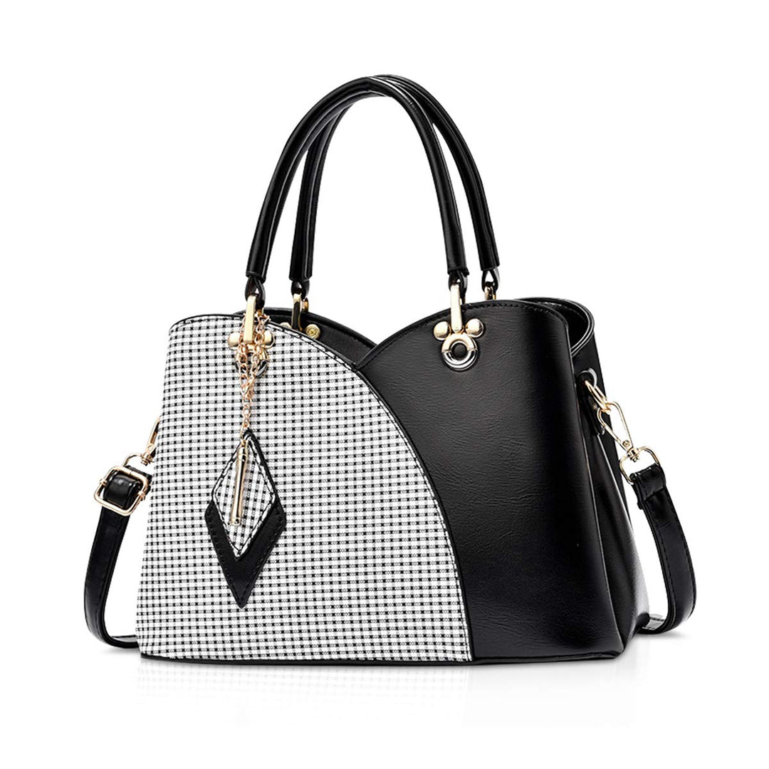 NICOLE & DORIS Elegante Damen Handtasche mit Mehreren Taschen Schultertaschen aus PU-Leder Henkeltas