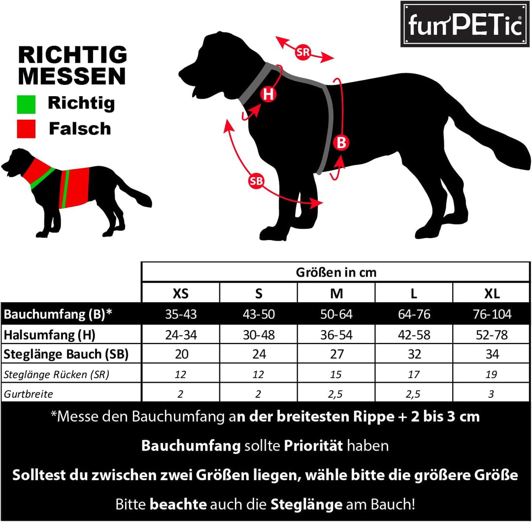 funPETic Hundegeschirr Essential - Anti-Zug Geschirr, reflektierend, gepolstert und atmungsaktiv - B