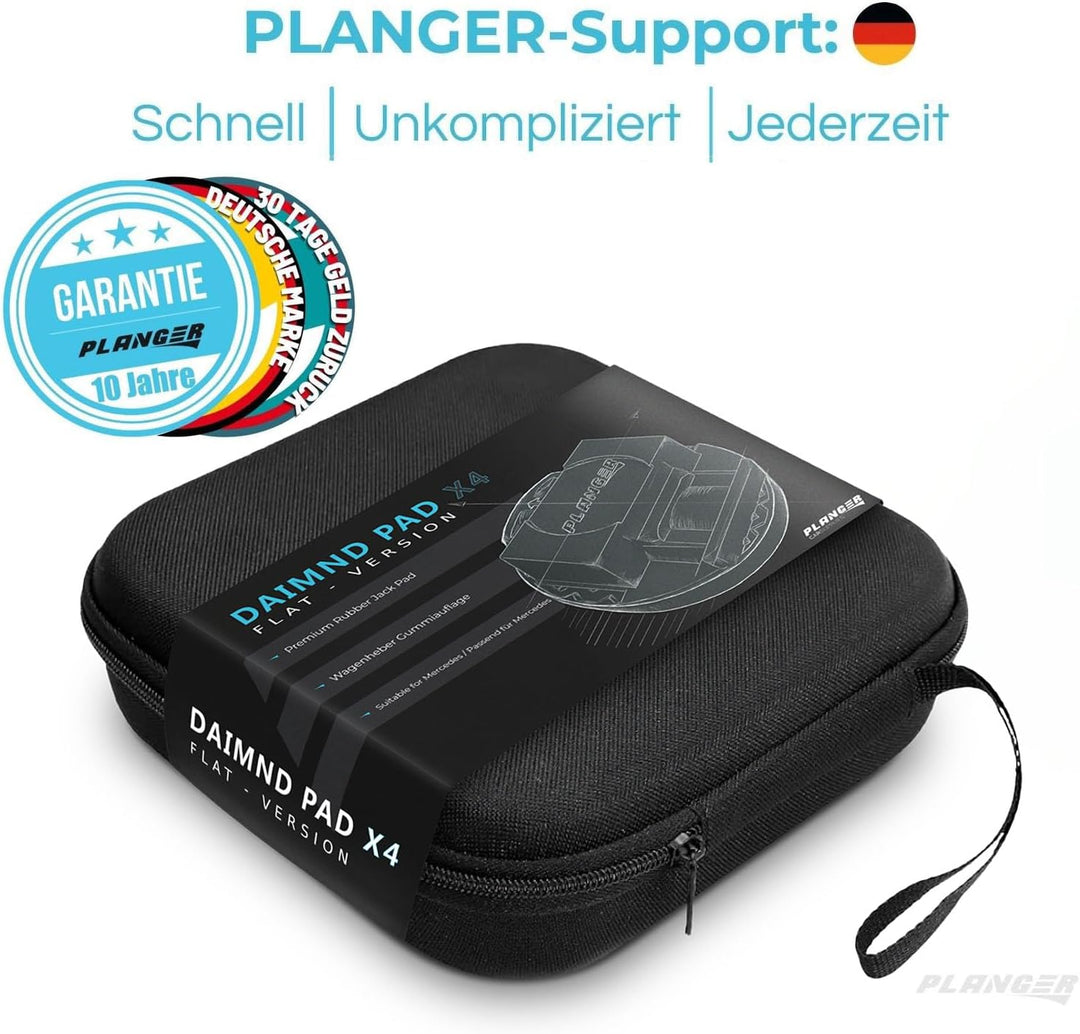 PLANGER® - Wagenheber Gummiauflage FLACH (für Mercedes-Benz) auf Rangierwagenheber - Schützt PKW und