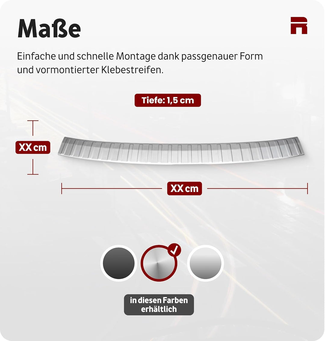 Ladekantenschutz Edelstahl CHROM kompatibel für MERCEDES VITO, V-KLASSE W447 | mit Abkantung | premi