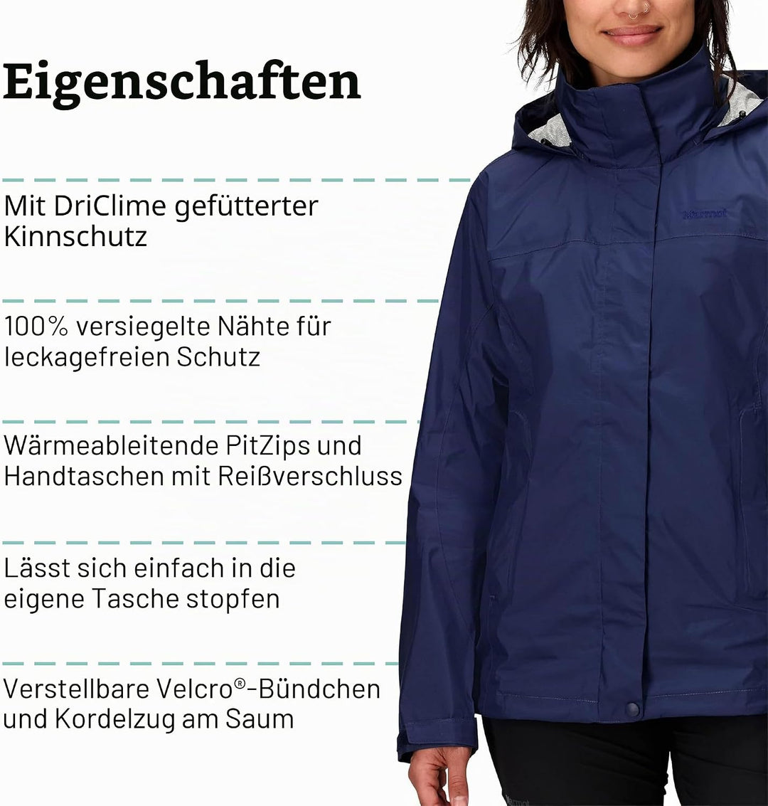 Marmot Damen PreCip Eco Jacket, Wasserdichte Regenjacke, winddichter Regenmantel, atmungsaktiver, fa