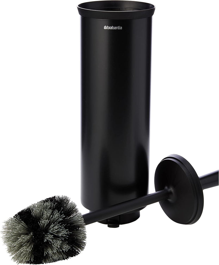 Brabantia Toilettenbürstengarnitur - Black Matt Black Toilettenbürste und Halter, Matt Black Toilett