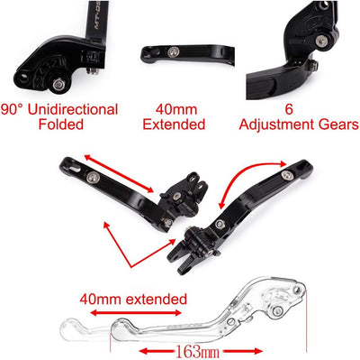 ZHUOWU CNC Bremshebel Kupplungshebel Klappbar Ausziehbar Für Tenere 700 FJ-09 MT-09 Tracer FZ-09 MT-