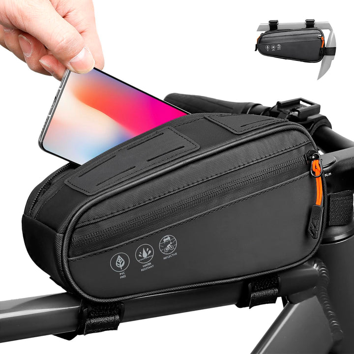 Fahrrad Rahmentasche, 3 Wege Installation Fahrradtasche Rahmen Oberrohrtasche Dreieckstasche mit Zwe