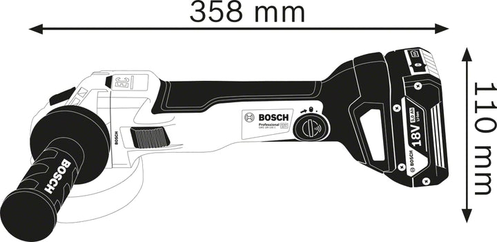 Bosch Professional 18V System Akku Winkelschleifer GWS 18V-10 (Scheiben-Ø: 125mm, inkl. Schnellspann