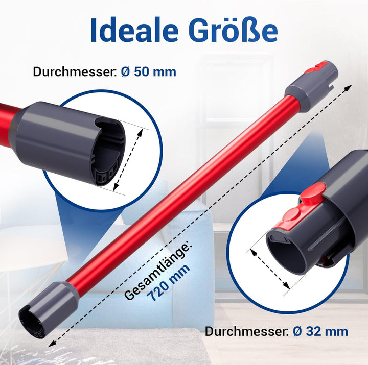 VIOKS Staubsauger Rohr Rot Ersatz für Dysоn Saugrohr 967477-03 für V5, V7, V8, V10, V11, V15, SV10,
