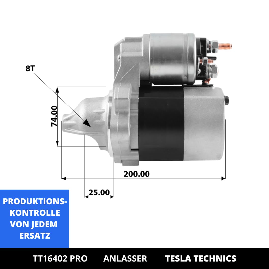 TT16402 PRO. ANLASSER 12V, Anlasser für Auto 1.10 KW, kompatibel mit PEUGEOT, TOYOTA, Anlasser Preis