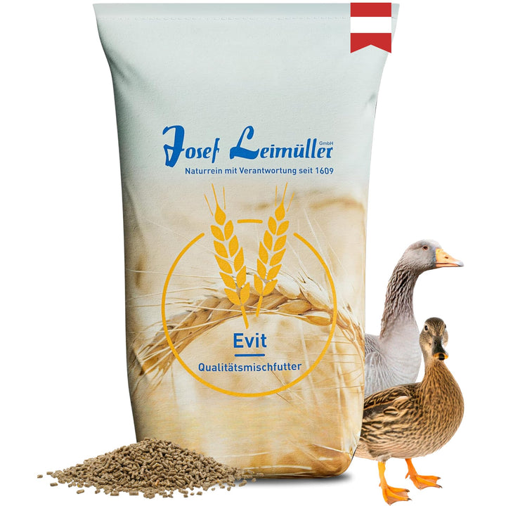 Leimüller Entenfutter Pellets Premiumqualität 25 kg - Vogelfutter für Ente, Gänse, Laufente - Gänsef