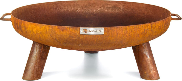 Finnwerk HARRI Feuerschale Rostoptik 70 cm - Exklusiver Stahl mit edler Rost-Patina - Feuerschalen f