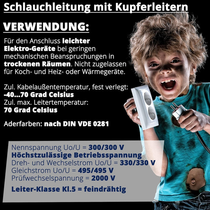 EBROM Schlauchleitung Gerätekabel -RUND- H03VV-F 4x0,75 mm², schwarz, 75 m 75 Meter, 75 Meter