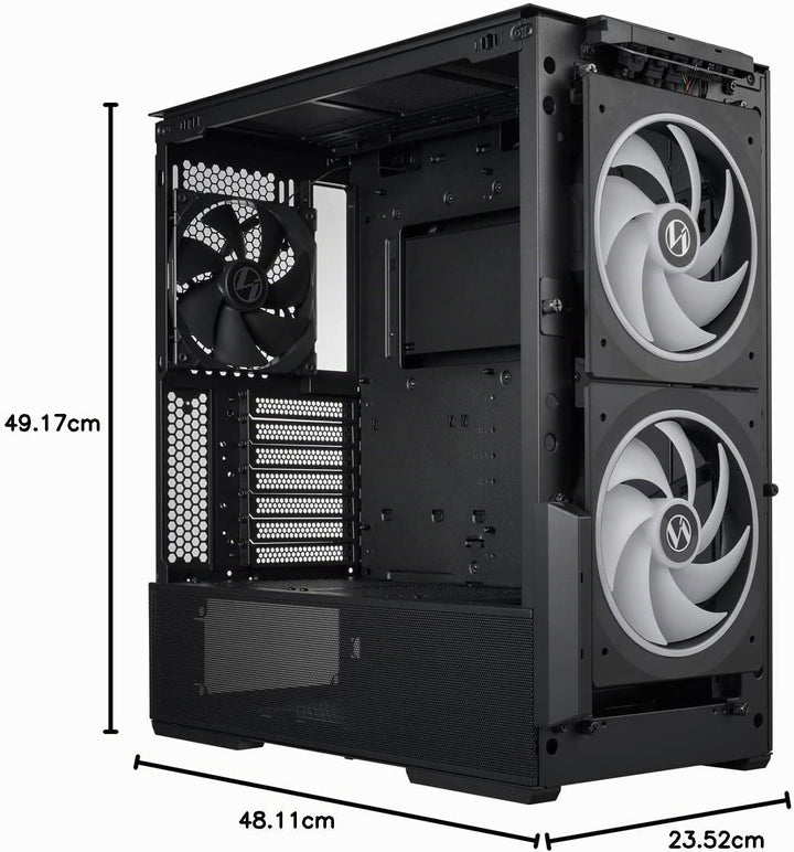 LIAN LI LANCOOL 216 Gaming PC Gehäuse Schwarz - E-ATX Gehäuse - Gaming PC Case - PC-Gehäuse RGB - Ga