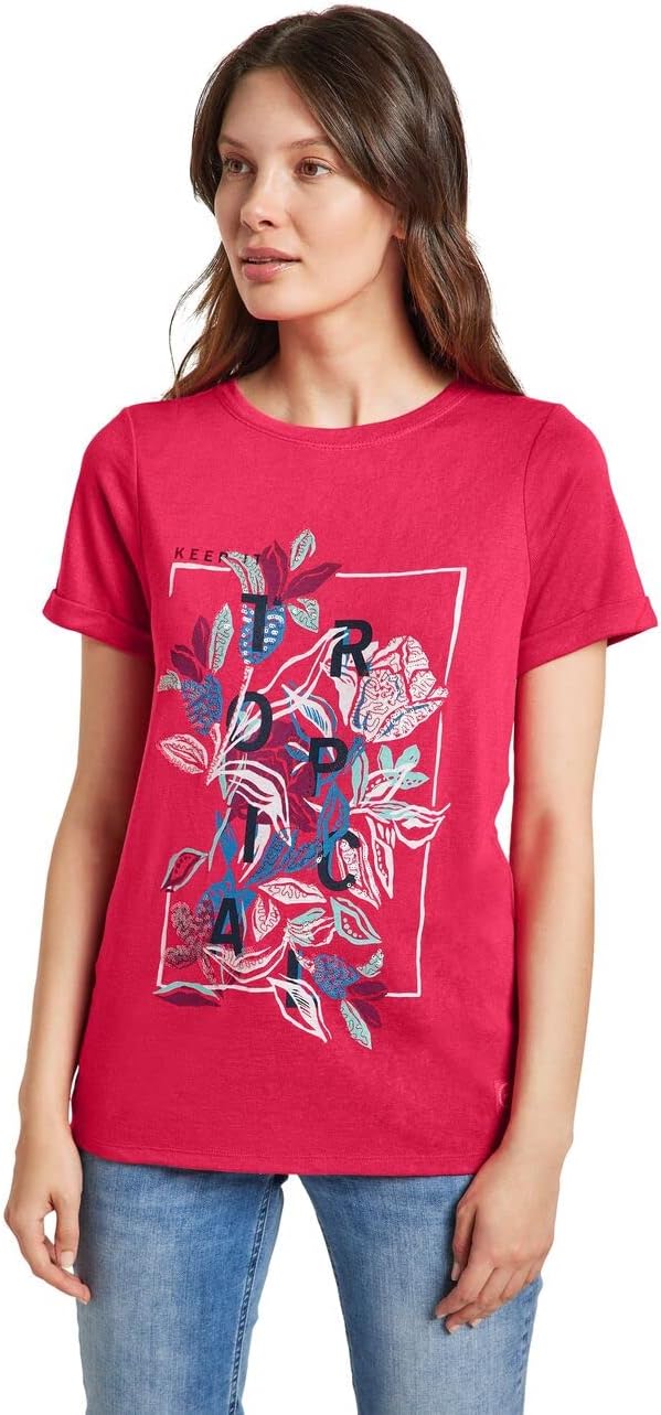 Cecil Damen Leinenshirt XS Strawberry Red, XS Strawberry Red