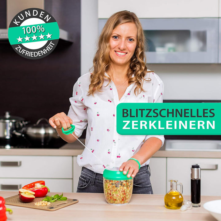 freegreen® GERMANY Gemüseschneider 940 ml Multi-Zerkleinerer I Zwiebelschneider I Universalzerkleine