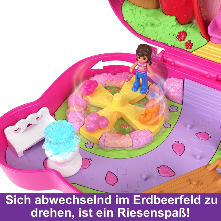 POLLY POCKET Erdbeer Bärchen Schatulle - inklusive 2 Puppen, 12 Accessoires und 5 Motiven zum Geschi