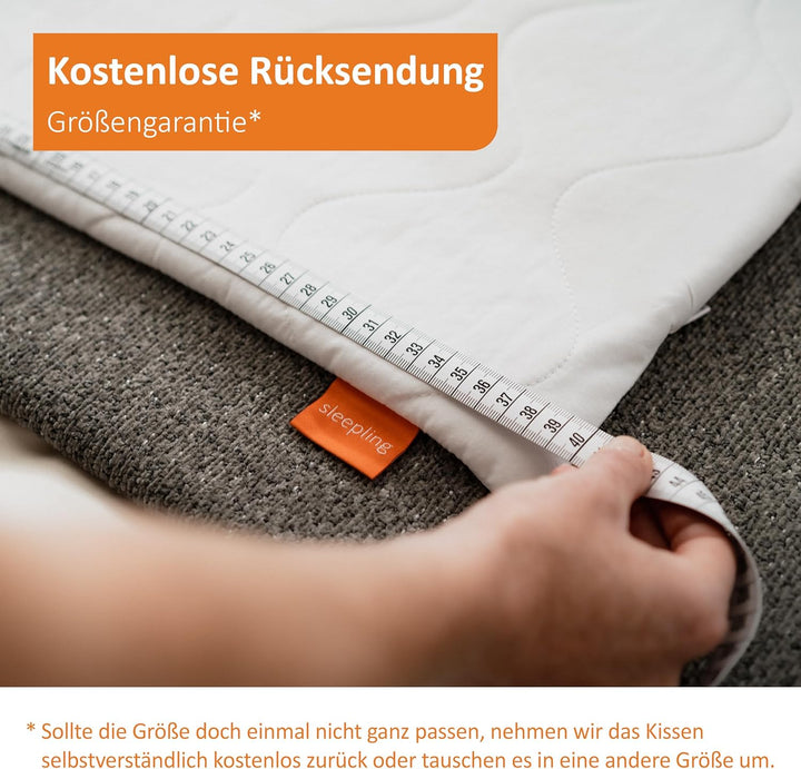 sleepling Komfort 100 Kopfkissen, 60 x 60 cm,, waschbar bis 60 Grad, Made in EU, Füllmengenga