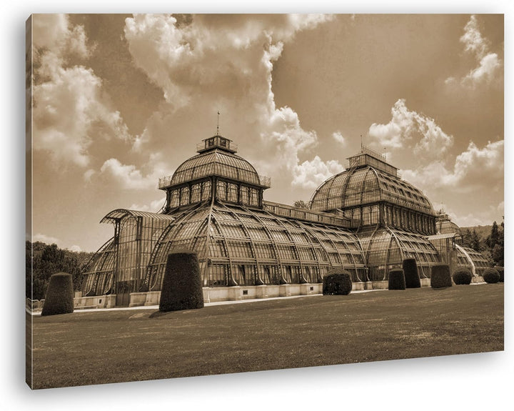 deyoli das Palmenhaus in Schönbrunn Wien Format: 60x40 Effekt: Sepia als Leinwandbild, Motiv fertig