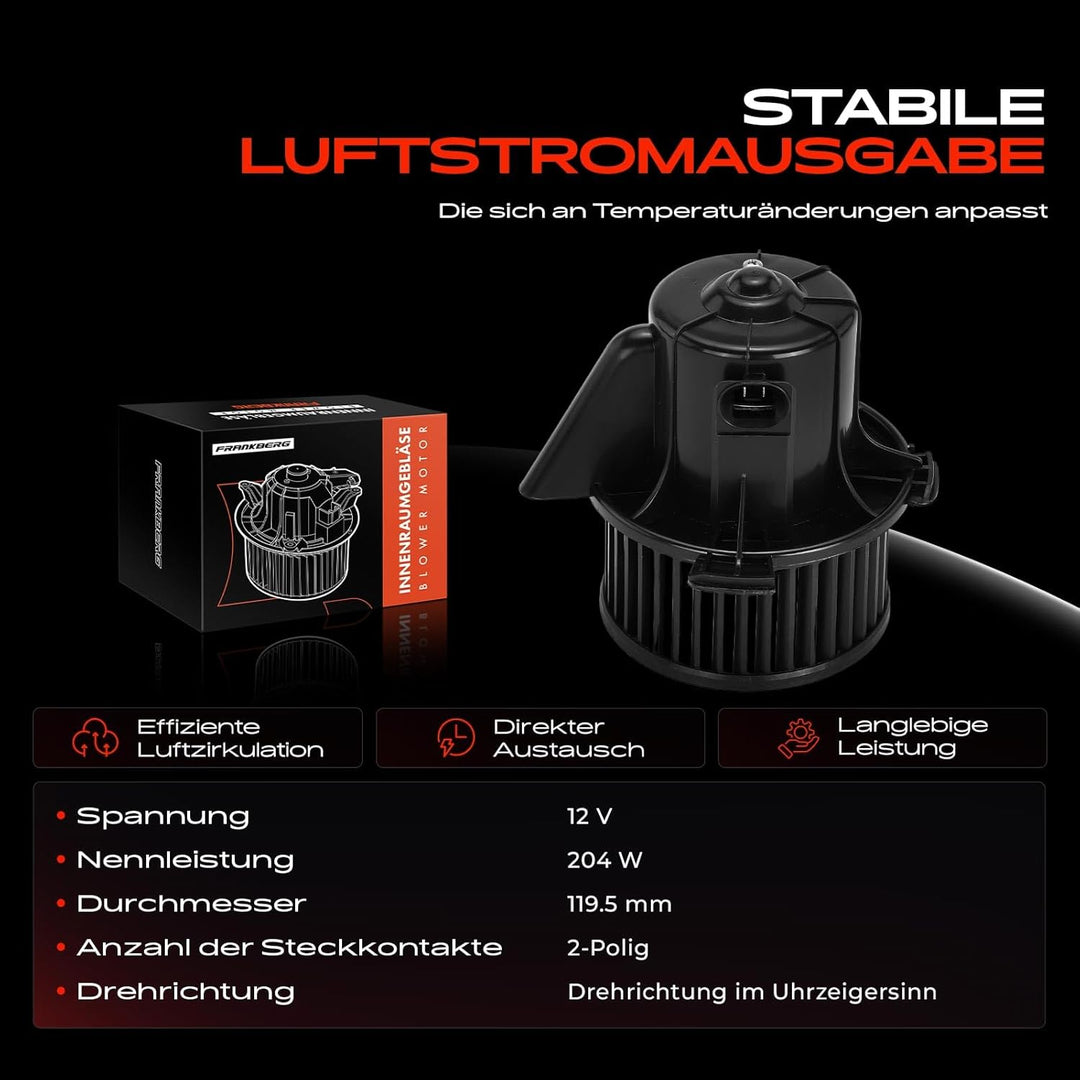 Frankberg Heizungsgebläse Gebläsemotor Kompatibel mit C4 I LC_ 1.4L-2.0L 2004-2011 307 SW 3H 1.4L-2.