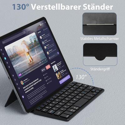 Doohoeek Tragbare Mini Tastatur für iPhone, iPad, Android Tablet, Dual-Bluetooth-Universelle Tastatu