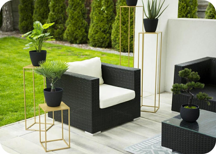 Loft Modern Metall Pflanzenständer Blumenständer 70 cm golden
