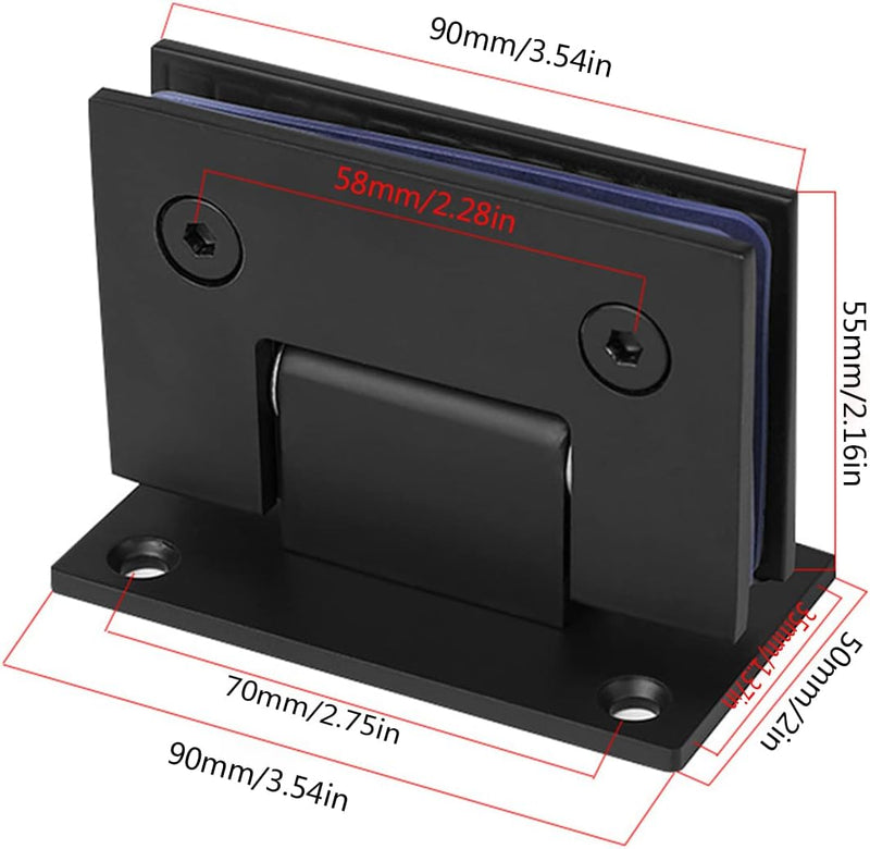 WANLIAN 90°Grad Heavy Duty Bad Klammer, Glas Dusche Türen Scharnier, Edelstahl Glastür Scharnier Qua