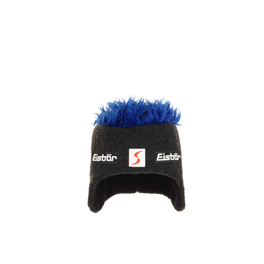 Eisbär Mütze Penny Kids Grau - Mütze mit Haaren (blau) Jungen & Mädchen - One Size - atmungsaktive w