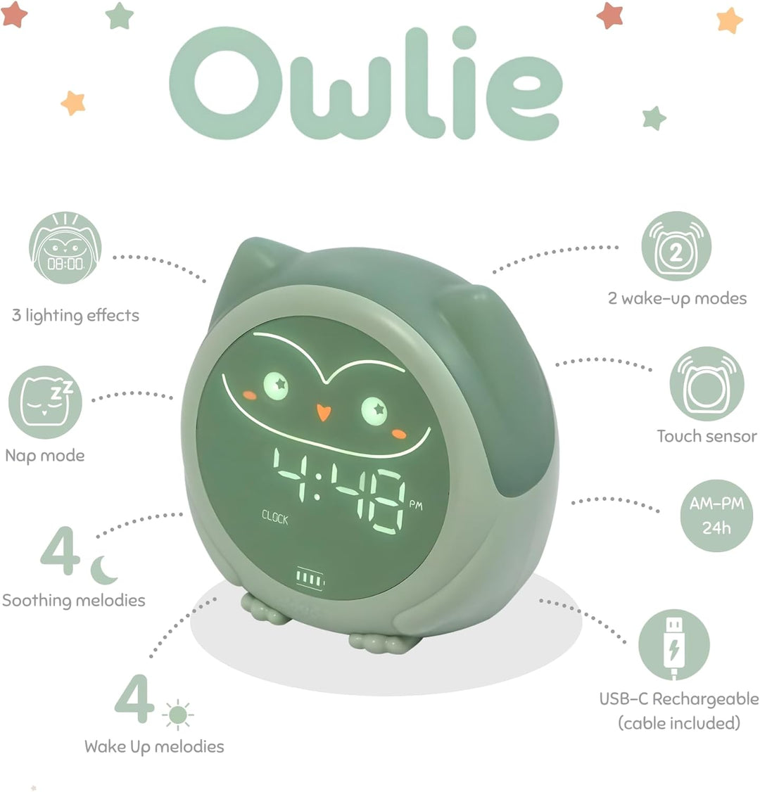 Cloud b Owlie Der Magische Schlaftrainer und Wecker | Schlaftrainings-Uhr für Kinder | 3 Lichtmodi |