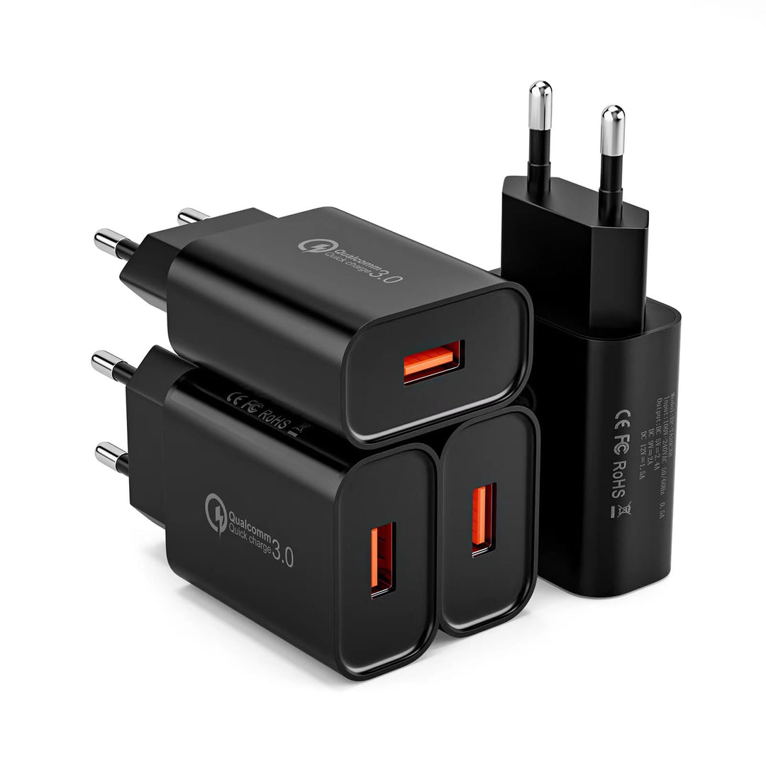 18W/3A USB Ladegerät Stecker Schnellladegerät Quick Charge 3.0 Ladeadapter Universal Netzteil für Sa