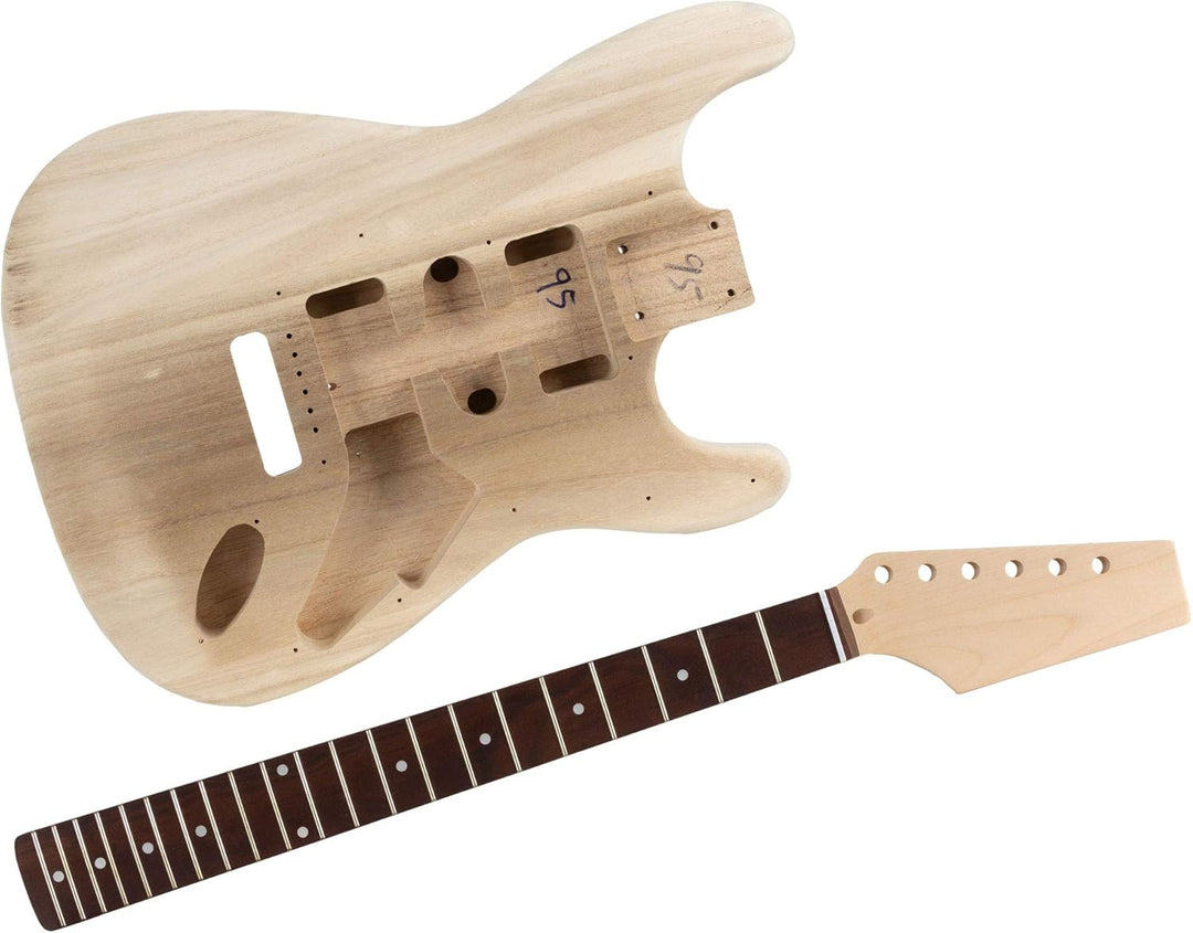 Rocktile DIY Strat Bausatz E-Gitarre - "Do-it-yourself" Bausatz Strat-Style - Korpus: Paulownia - Ha