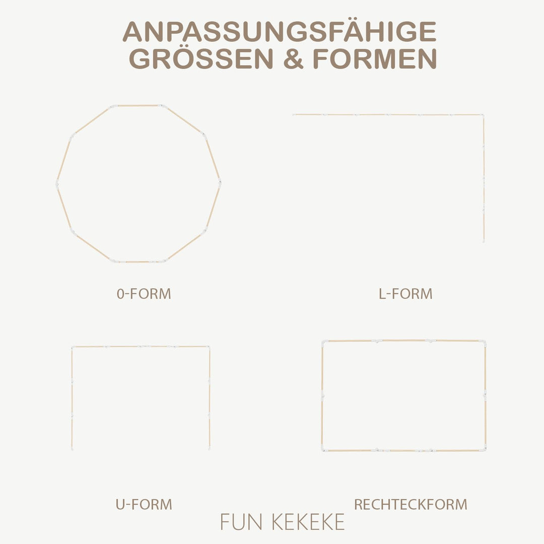 Laufstall Baby, Laufgitter Baby aus Holz, faltbar mit Tür &amp; Sicherheitsverschluss, individuell formb