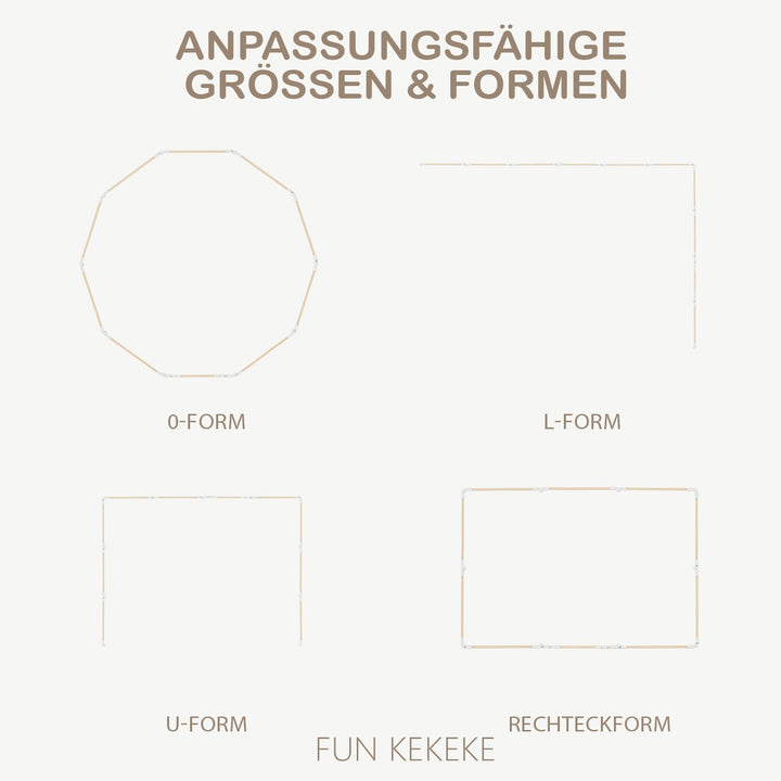 Laufstall Baby, Laufgitter Baby aus Holz, faltbar mit Tür &amp; Sicherheitsverschluss, individuell formb