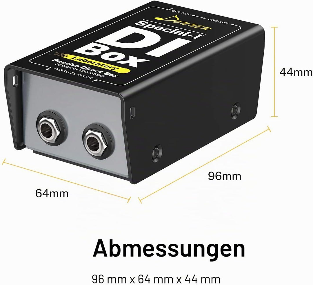 Donner Passive DI-Box Professional Passiv DI-Box zu symmetrischem und unsymmetrischem XLR (Special-Ⅰ