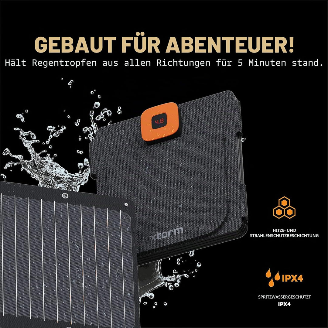 Xtorm SolarBooster, 28W Solarmodul, Faltbar, Tragbar Solar Ladegerät, faltbares Solarpanel, Monokris