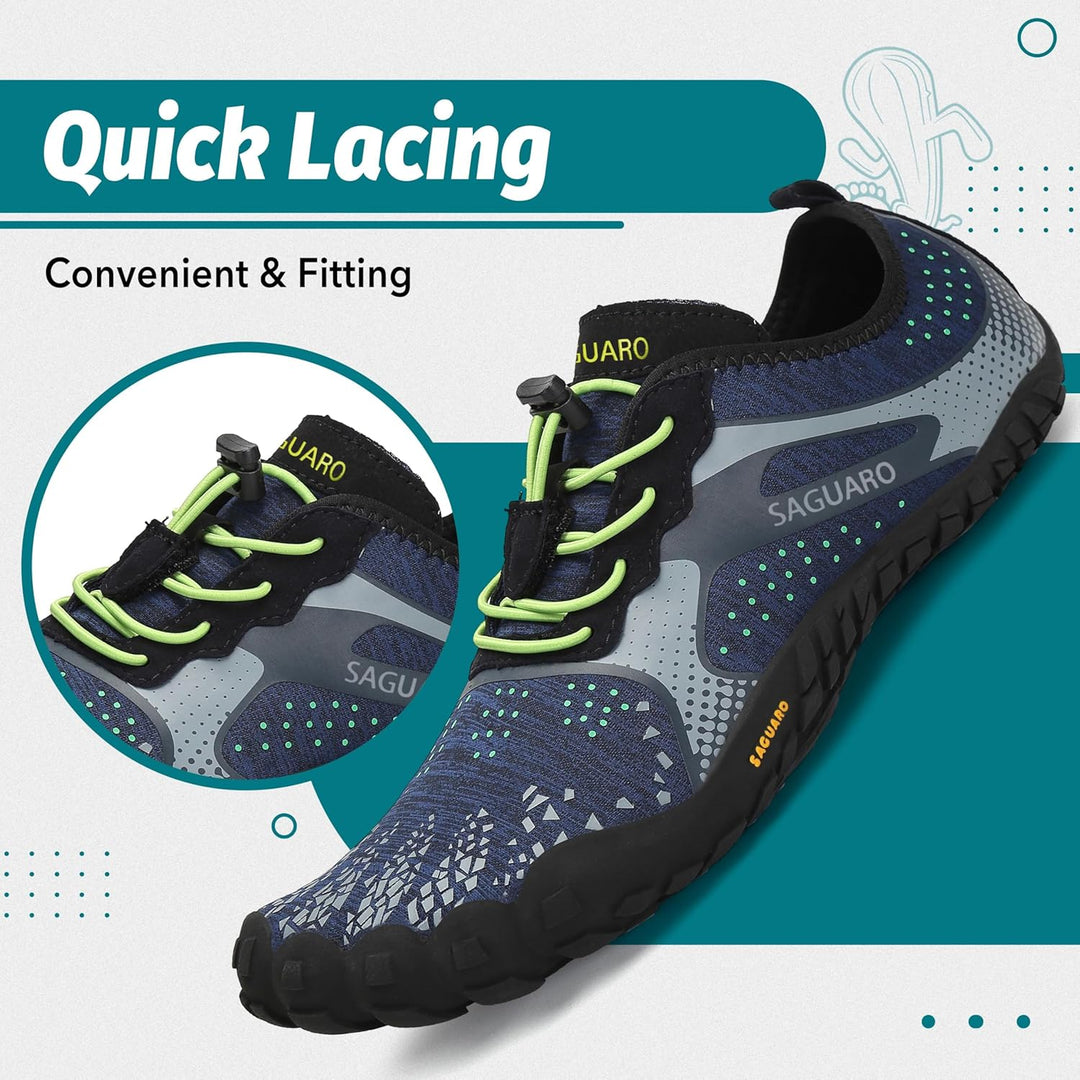 SAGUARO Unisex Barfussschuhe Outdoor Zehenschuhe mit Breite Zehenbox & Zero-Drop Sohle Gr.36-48 39 E