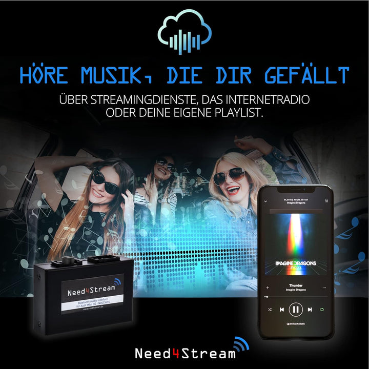 Need4Stream Bluetooth Audio Interface mit Titelanzeige, N4S73615 A2DP, kompatibel mit Audi MMI 3G, A