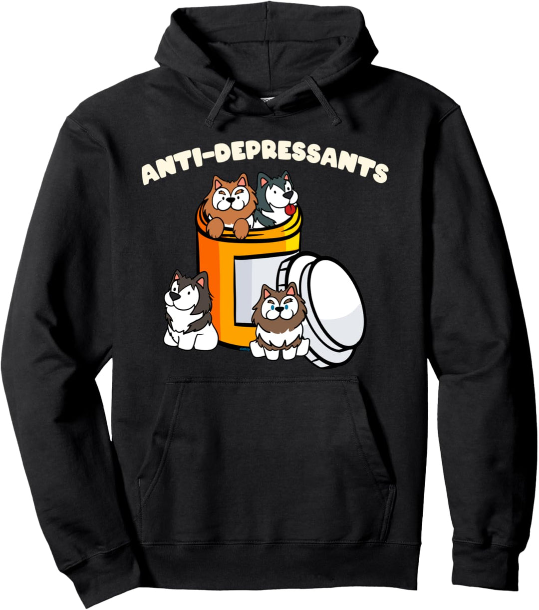 Anti-Depressants Husky Lustig Hund Sibirischer Husky Spruch Pullover Hoodie
