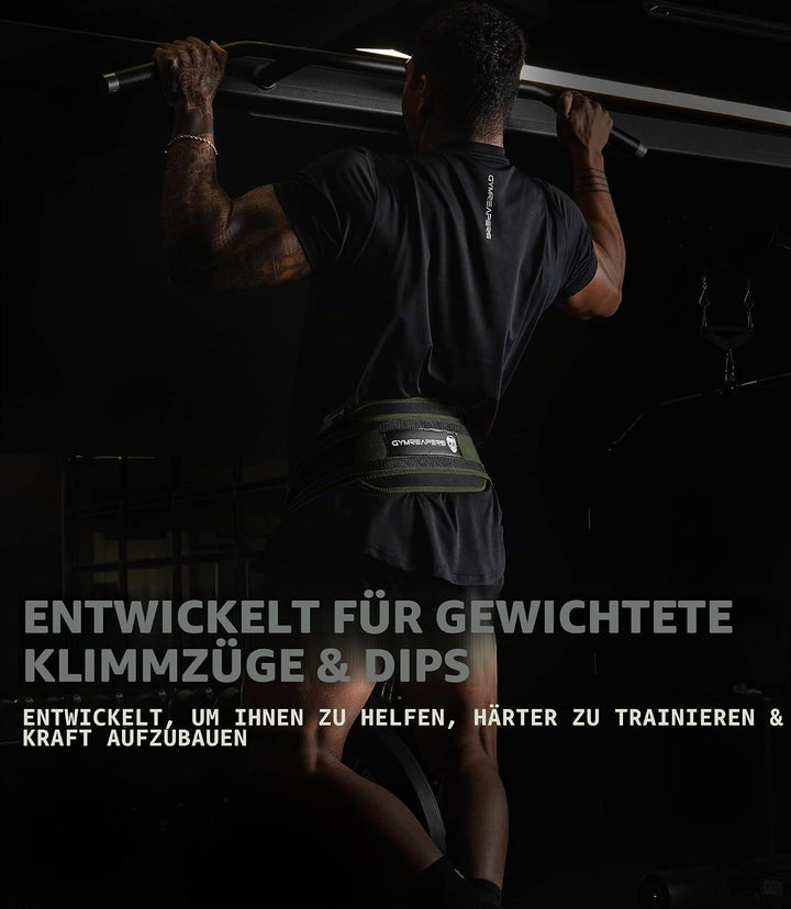 Gymreapers Dip-Gürtel mit Kette für Gewichtheben, Klimmzüge, Dips – robuste Stahlkette für zusätzlic