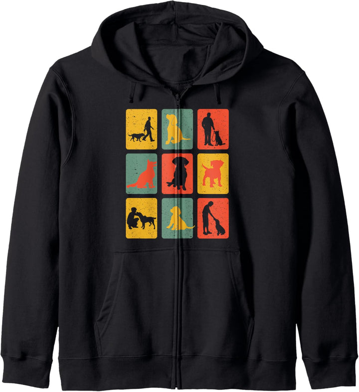 Retro Hunderassen Hunde Gassi Schäferhund Hunde Welpen Kapuzenjacke